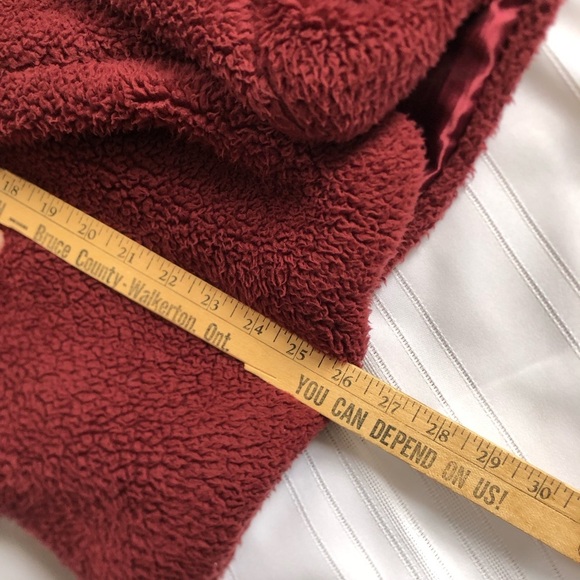 Deep Maroon Cozy Women's Teddy Jacket - Picture 8 of 11